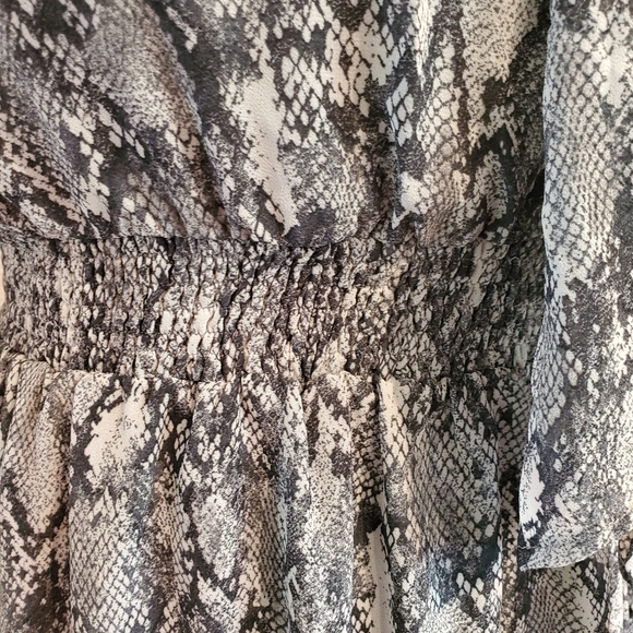 FAVLUX Snake Print Sheer Lined Dress Small - Picture 14 of 14